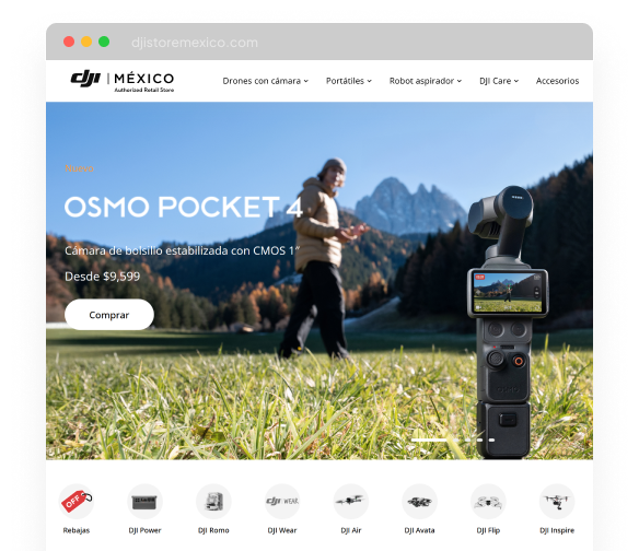 Digital commerce ecosystem for DJI across Mexico & Spain