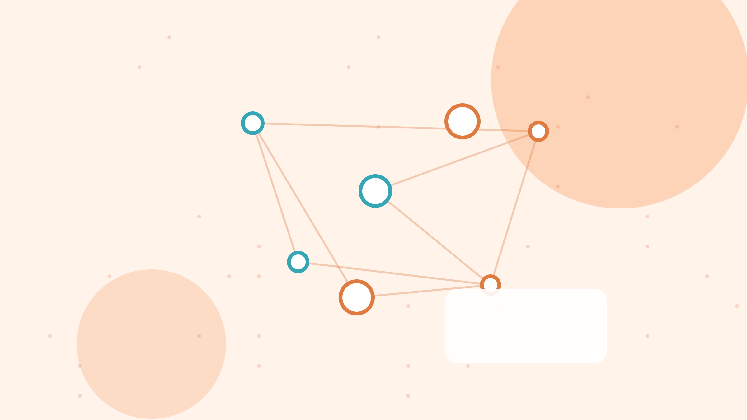Abstract illustration of product cards rearranging around a shopper silhouette, linked by soft data streams